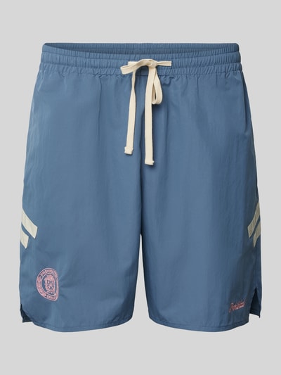 PROHIBITED Regular Fit Shorts mit Label- und Logo-Stitching Rauchblau 1