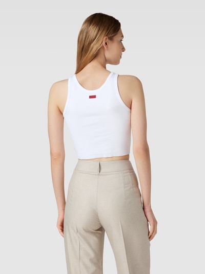 HUGO Crop Top in Feinripp-Optik Modell 'DALILLY' Weiss 5