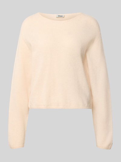 Produktfoto, Strickpullover aus Woll-Mix mit Alpaka-Anteil Modell 'IMENY' von DRYKORN in Creme, U-Boot-Ausschnitt, strukturierte Oberfläche