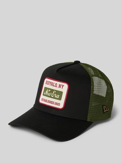 New Era Trucker-pet met motiefstitching, model 'SCRIPT' Zwart - 1