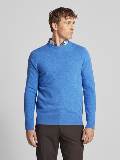 Christian Berg Men Strickpullover mit gerippten Abschlüssen Bleu Melange 4