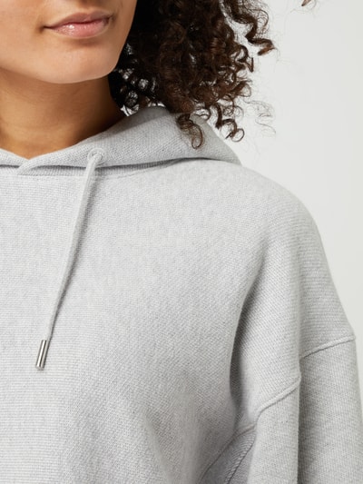 Karo Kauer Boxy fit hoodie met viscose, model 'Lou' Lichtgrijs gemêleerd - 3