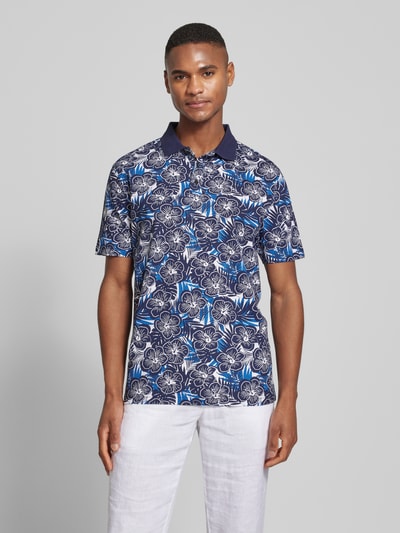 HECHTER PARIS Regular Fit Poloshirt mit Label-Print Marine 4