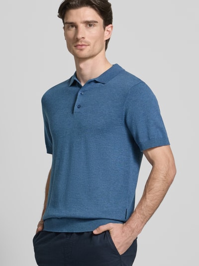 Casual Friday regular fit poloshirt met knoopsluiting model 'BELLS' Rookblauw gemêleerd - 3