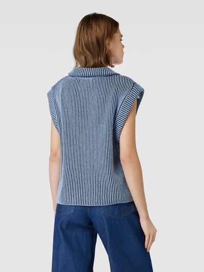 Only Gebreide pullover in mouwloos design, model 'INA' Jeansblauw - 5