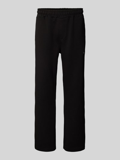 Pegador Wide Leg Sweatpants mit Strukturmuster Modell 'VEAL' Black 2