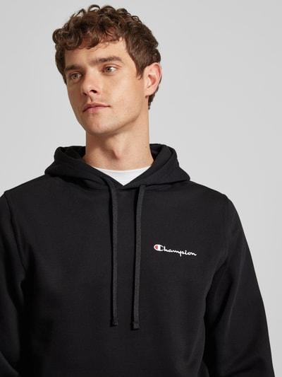 CHAMPION Hoodie mit Label-Stitching Black 3