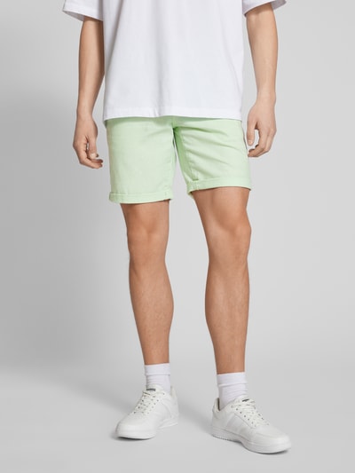 Blend Regular Fit Leinenshorts im unifarbenen Design Hellgruen 4