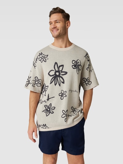 JAKE*S STUDIO MEN T-Shirt mit Allover-Muster Sand 4