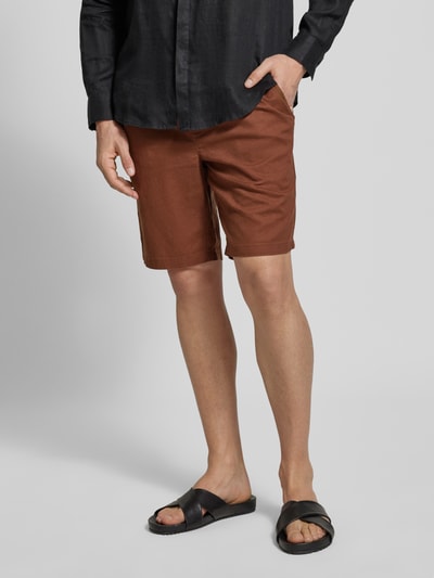 Matinique Regular Fit Bermudas aus Leinen-Baumwoll-Mix Modell 'barton' Rostrot 4