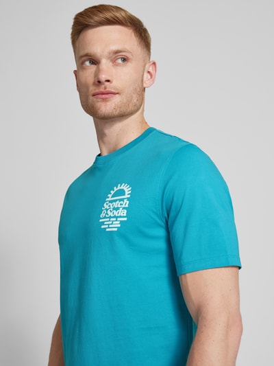 Scotch & Soda T-shirt z nadrukiem z logo Petrol 3