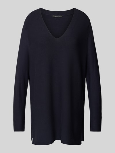 comma Oversized gebreide pullover met V-hals Marineblauw - 2