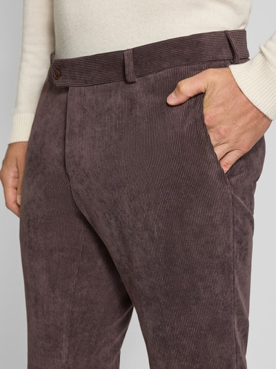 Carl Gross Regular fit corduroy broek met Franse steekzakken Donkerbruin - 3