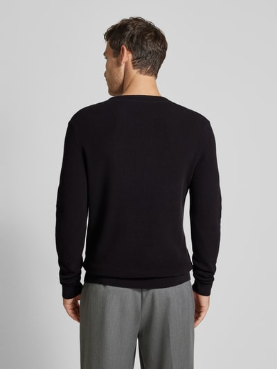 SELECTED HOMME Strickpullover mit gerippten Abschlüssen Modell 'ROSS' Black 5