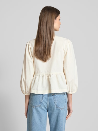 Jake*s Casual Slim Fit Bluse mit tiefem V-Ausschnitt Offwhite 5