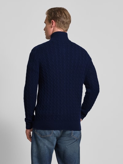 Christian Berg Men Gebreid jack met kasjmier  Marineblauw - 5