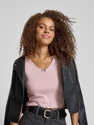 Only Slim Fit T-Shirt aus Baumwoll-Mix Modell 'CARLOTTA' Rosa 3