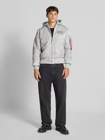 Alpha Industries Bomberjack met labelpatch Lichtgrijs - 1