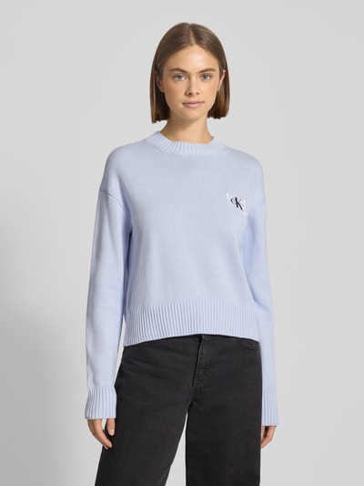 Calvin Klein Jeans Gebreide pullover met labelbadge Lichtblauw - 4