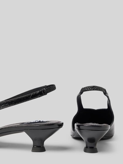 ALOHAS Pumps van leer met elastisch riempje, model 'Eros' Zwart - 2