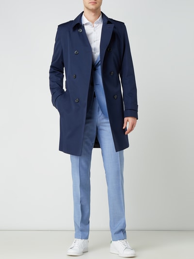 HUGO Slim Fit Trenchcoat mit Schulterriegeln Modell 'Marden' Blau 1