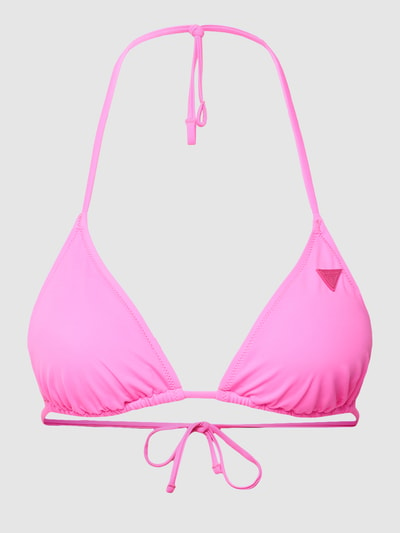 Guess Top bikini z naszywką z logo Neonowy różowy 2