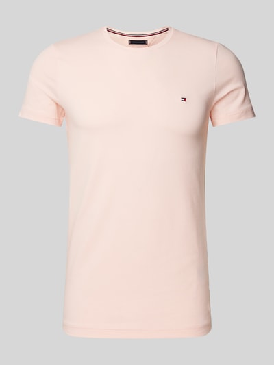 Tommy Hilfiger T-shirt met labelstitching Felroze - 2