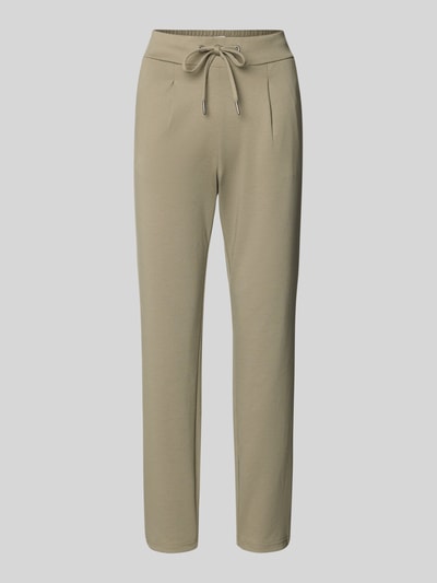 Produktfoto, Slim Fit Stoffhose mit Viskose-Anteil Modell 'Rizet' von B.Young in Beige, elastischer Bund mit Tunnelzug, 7/8-Länge, glatte Struktur