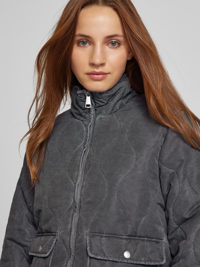 Vero Moda Regular Fit Jacke mit geschwungenen Steppnähten und Denim-Optik Modell 'LEA' Anthrazit 3