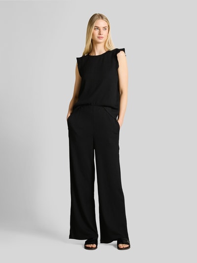 Tom Tailor Denim Loose Fit Top in Crinkle-Optik Black 1
