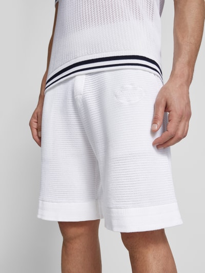 BOSS Green Sweatshorts met labelstitching, model 'Heritage' Wit - 3