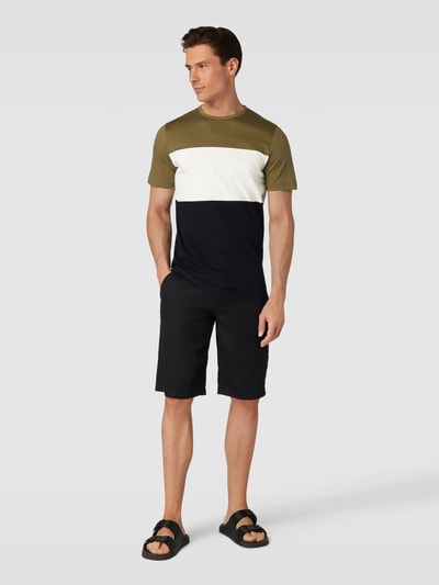 Selected Homme T-Shirt im Colour-Blocking-Design Modell 'FRANK' Oliv 1