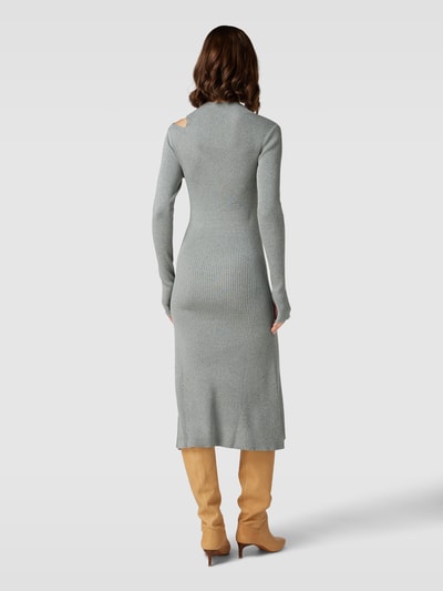 Calvin Klein Womenswear Strickkleid aus Viskose-Mix in Melange-Optik Mittelgrau Melange 5