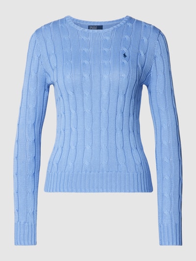 Polo Ralph Lauren Gebreide pullover met kabelpatroon, model 'JULIANNA' Blauw - 2