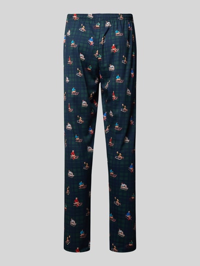 Mey Relaxed Fit Pyjama-Hose mit Motiv-Print Modell 'SLEDGE RIDE' Gruen 3