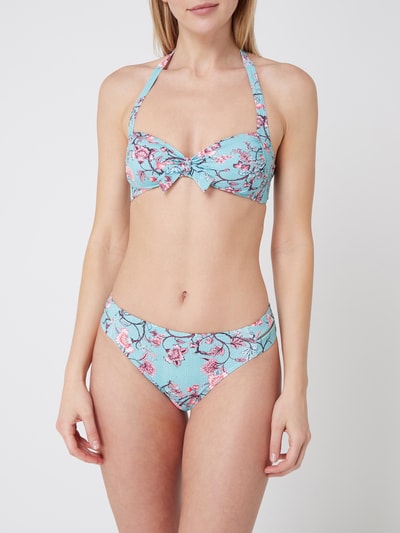 Esprit Bikinislip met bloemenmotief  Lichtturquoise - 1