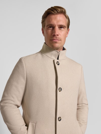 MCNEAL Lange jas met opstaande kraag en steekzakken Beige - 3