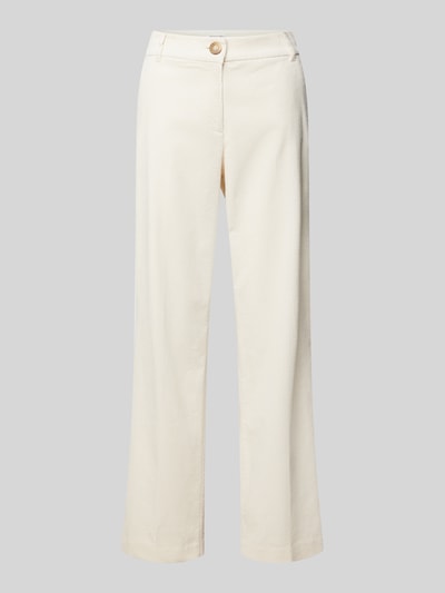 Christian Berg Woman Loose fit corduroy broek met plooien Offwhite - 2