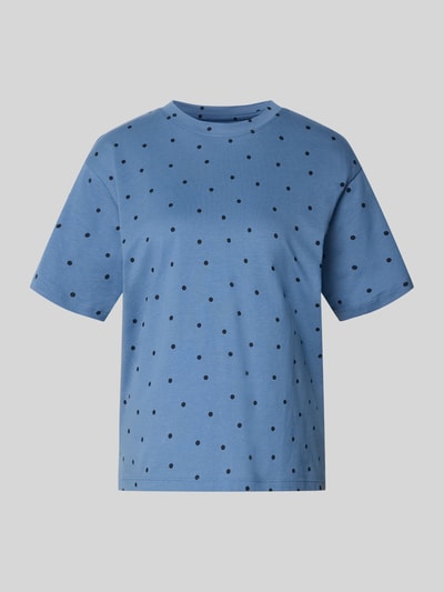 Produktfoto, Regular Fit T-Shirt mit Rundhalsausschnitt von Jake*s Casual in Hellblau mit schwarzen Punkten, reine Baumwolle, kurzärmeliges Design