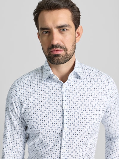 Jake*s Slim fit zakelijk overhemd van katoen met kentkraag Wit - 3