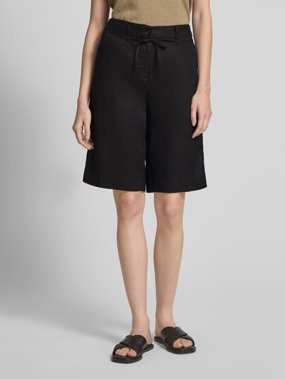 s.Oliver RED LABEL Regular Fit Leinen-Bermuda mit Bindegürtel Black 4