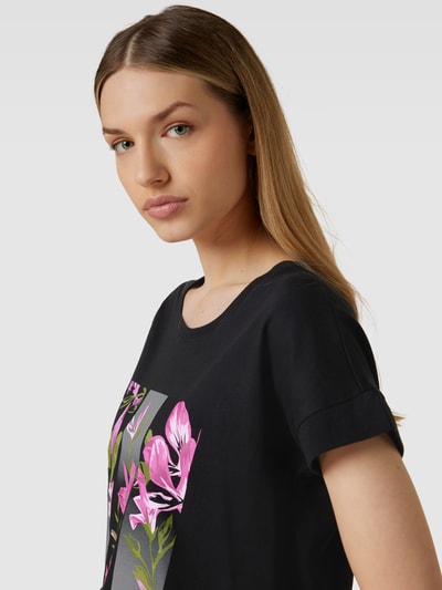 Christian Berg Woman T-shirt z kwiatowym nadrukiem Czarny 3