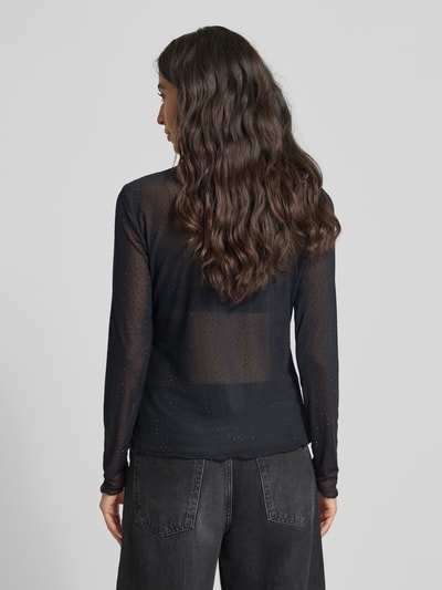 FREE/QUENT Longsleeve in semitransparentem Design Modell 'ISKA' Black 5