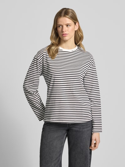 PIECES Regular Fit Langarmshirt aus Baumwoll-Mix Modell 'ADIE' Black 4