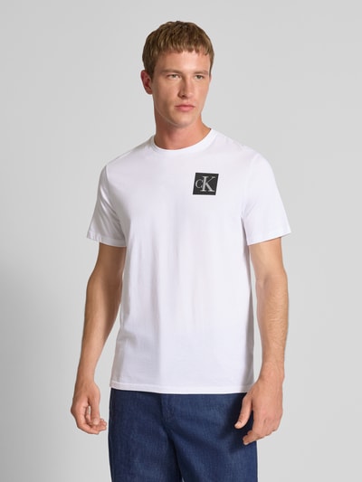 Calvin Klein Jeans Regular Fit T-Shirt aus reiner Baumwolle mit Logo-Print Weiss 4