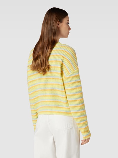 PIECES Strickpullover mit Streifenmuster Modell 'BINA' Hellgelb 5