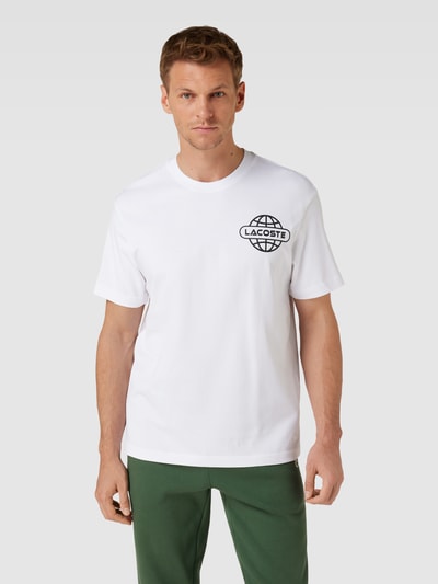 Lacoste T-Shirt mit Label-Print Weiss 4