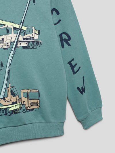 s.Oliver RED LABEL Sweatshirt mit Motiv-Print Petrol 2