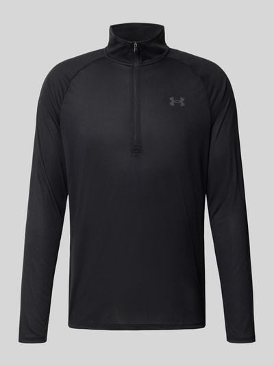 Under Armour Regular fit shirt met lange mouwen en ritssluiting, model 'Tech' Zwart - 2