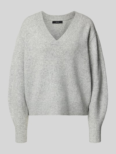 VERO MODA sweter w kroju regular fit z dodatkiem wełny model 'BOOM' Jasnoszary melanż 1
